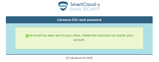 Libraesva login: forgot password