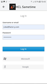 Sametime login data